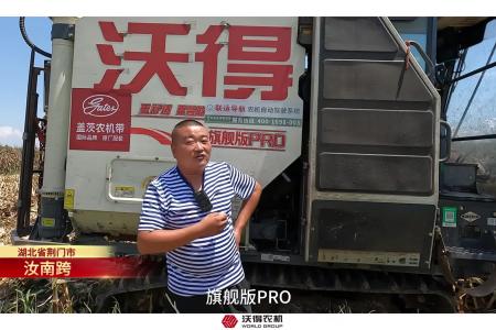 沃得旗舰版PRO玉米籽粒收获机作业现场
